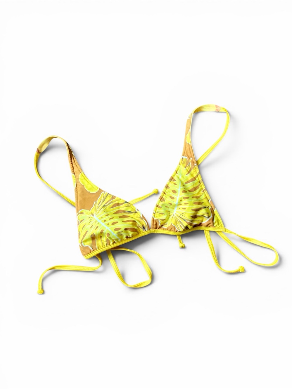 Aaron Chang Y2K Reversible Sunset Surfer Triangle String Bikini Top Sz S